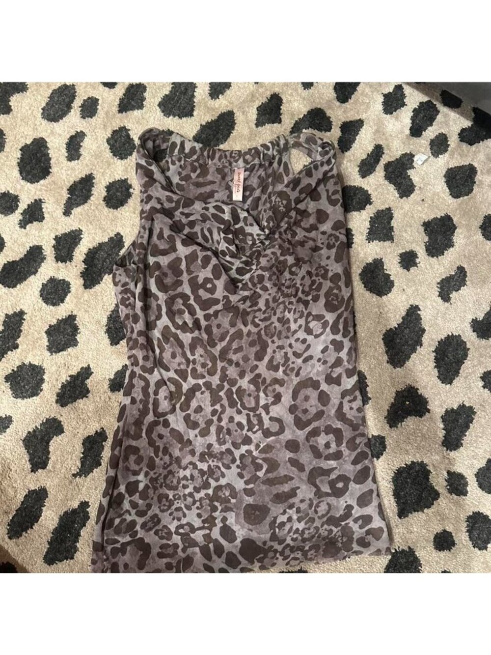 Brown Leopard Print Top With